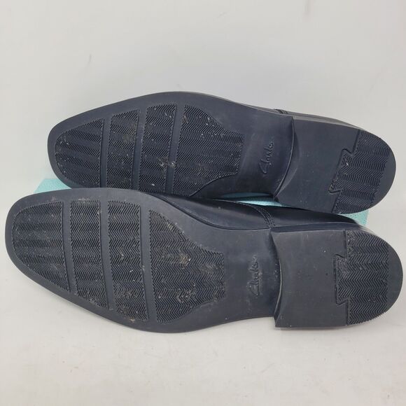 Clarks Tilden Cap Toe Oxford Dress Shoes Mens Sz 8 Black Leather Comfort 99% - Picture 6 of 9